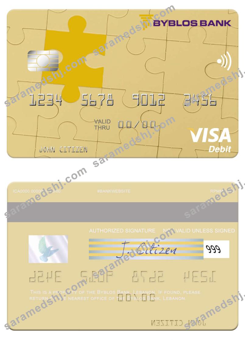Lebanon Byblos Bank visa debit card